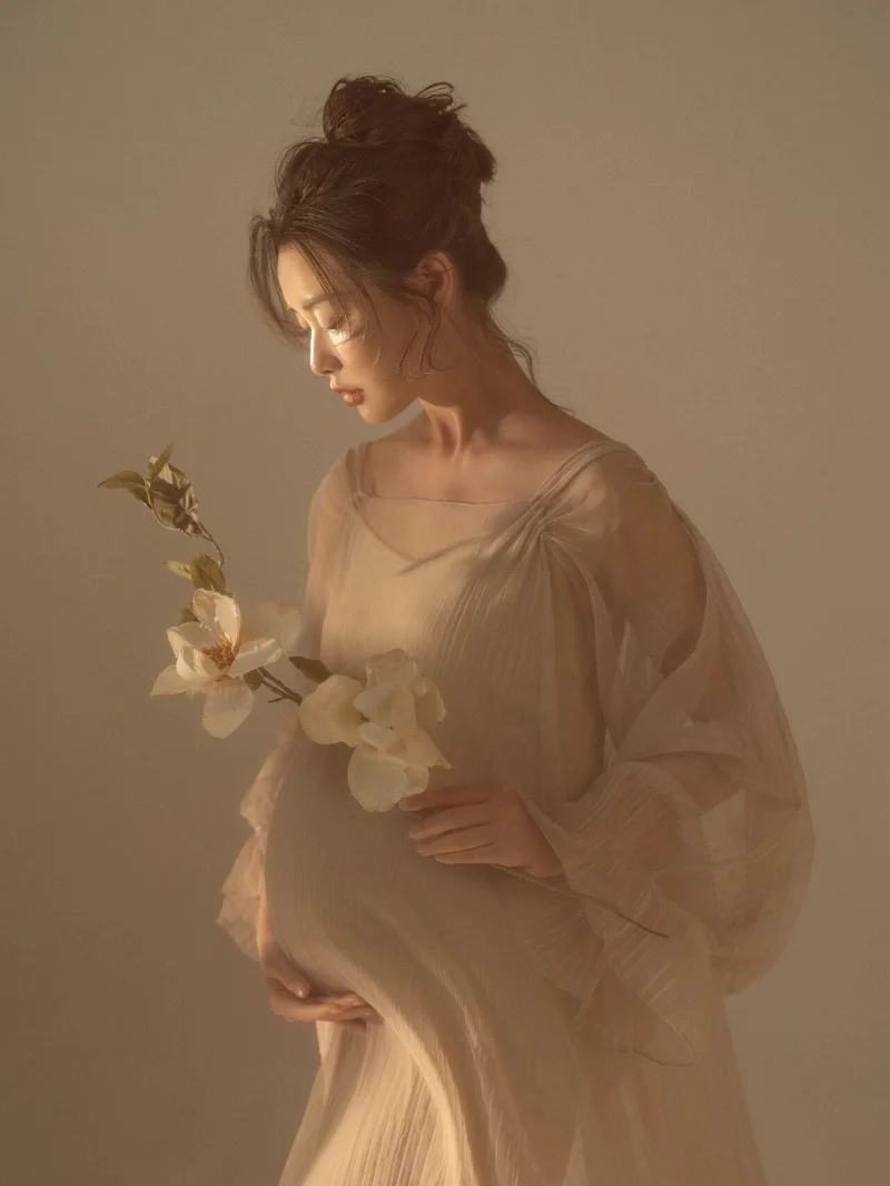 Elegant Sexy Maternity Gown Tulle Pregnancy Dress Baby Shower For Photo Shoot Long Wedding Dresses