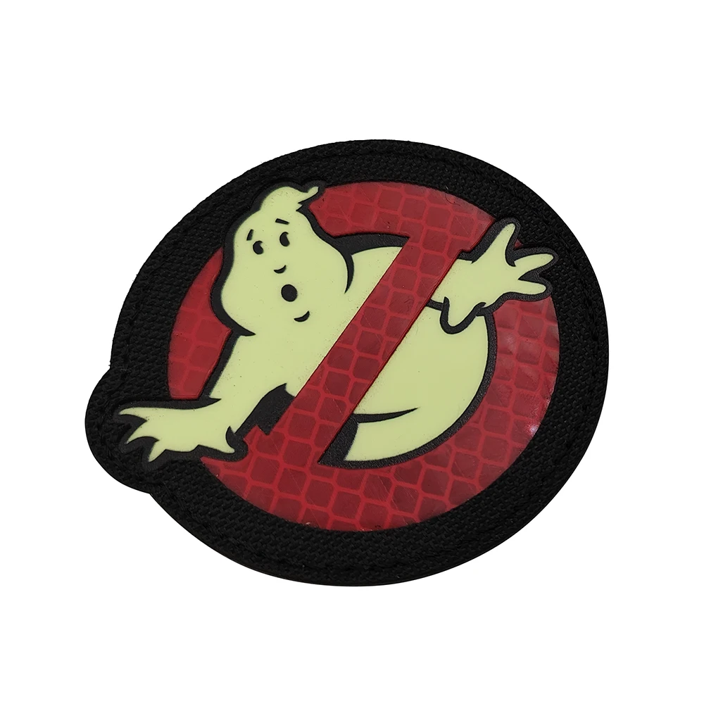 Description Picture 6 of itemGhostbuster Tactical Red Catch the Ghost Team Tactical Embroidery Glow In Dark Funny Pattern Fabric Patch Sew-On Bag Hat