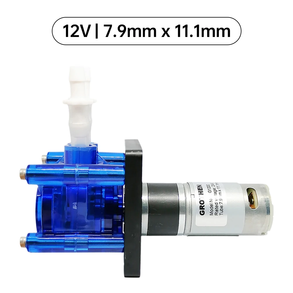 GROTHEN DC 24V Peristaltic Pump Large Flowrate Liquid Dosing Pump 1200ml/min 3 Rollers with Food-grade Silicone Tube for Lab