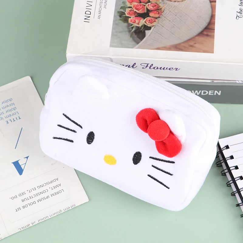 

Милые плюшевые сумки для хранения Hello Kitty, косметичка, женская косметичка, карандаш Hello Kitty, плюшевые сумки для хранения, аксессуары Sanrio, новинка