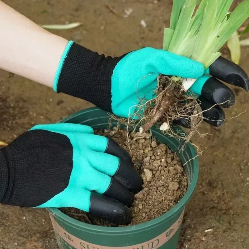 10/2PCS Gardening Dig Gloves with Claw Latex Waterproof Horticultural Gloves Non-slip Protective Gear for Vegetable Flower Plant 4