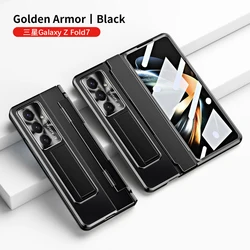 Elegant Pure Color Shockproof Folding Cover with Flat Hinge Support - Galaxy Z Fold6 (Black)