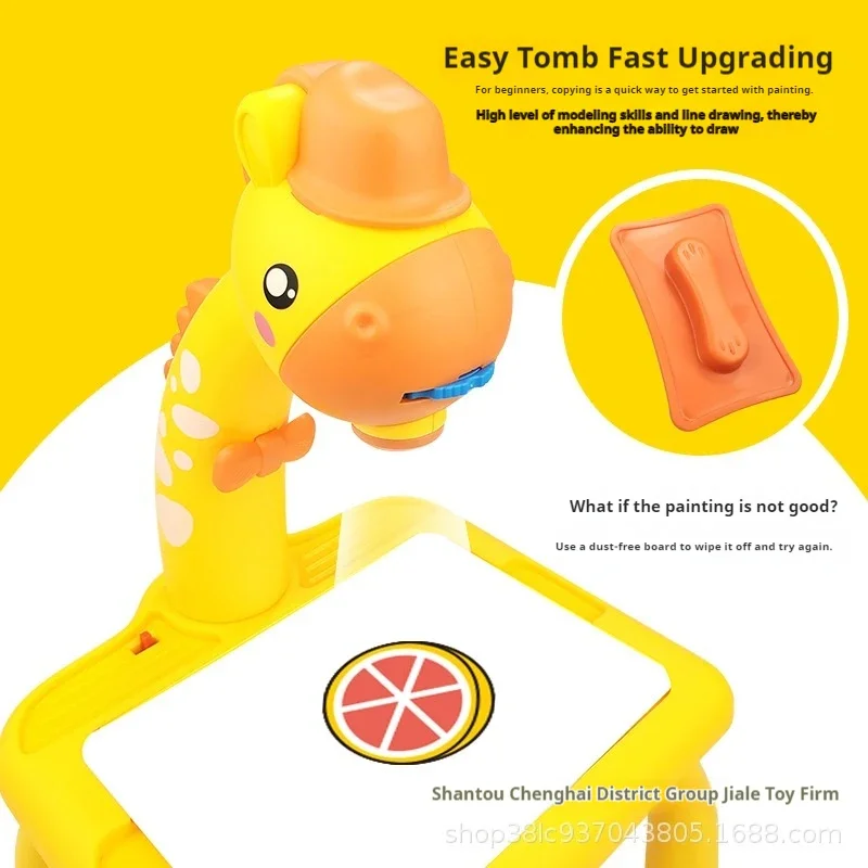 Multifunctional Children led projector drawing table toy painting set table educational board learning tools painting toys 4