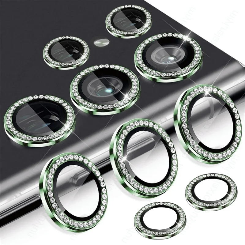 Dazzling Diamond Alloy Ring Camera Case & Lens Screen Protector