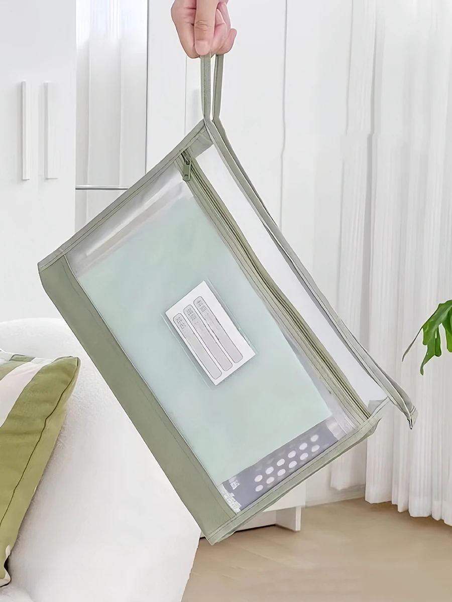 Large A4 mesh storage bag Clear Mesh Organiser Double Zip Spacious Portable Handmade Storage Bag