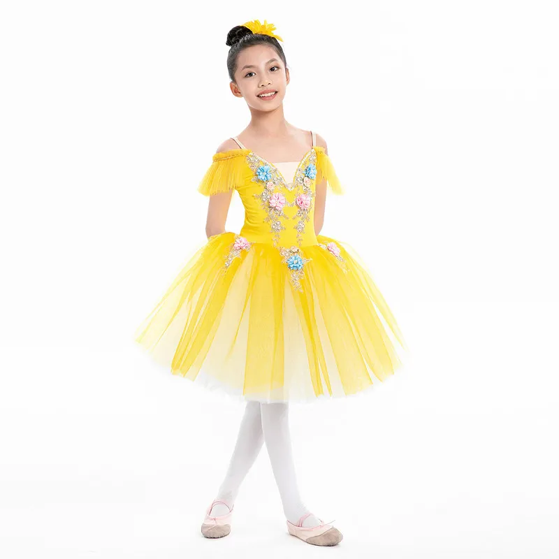 Children's Ballet Skirt, Girls' Dance Skirt, Ballet jumpsuit, Children's Dance Skirt, Group Program Performance Clothing 5
