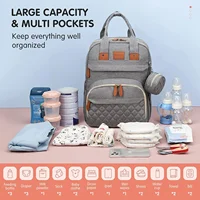 3 in 1 Diaper Bag Backpack with Foldable Baby Bed USB