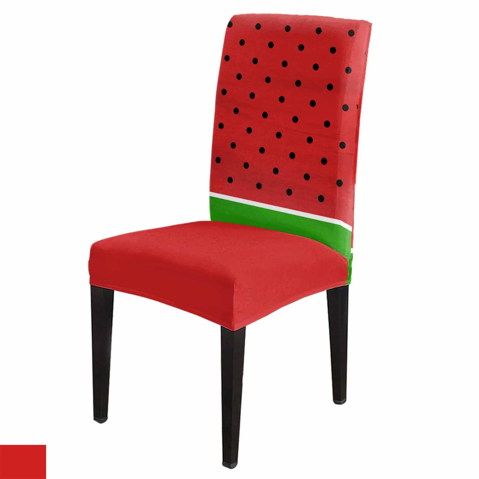 

Summer Watermelon Polka Dot Watercolor Chair Cover Set Kitchen Stretch Spandex Seat Slipcover Home Dining Room Seat Cover