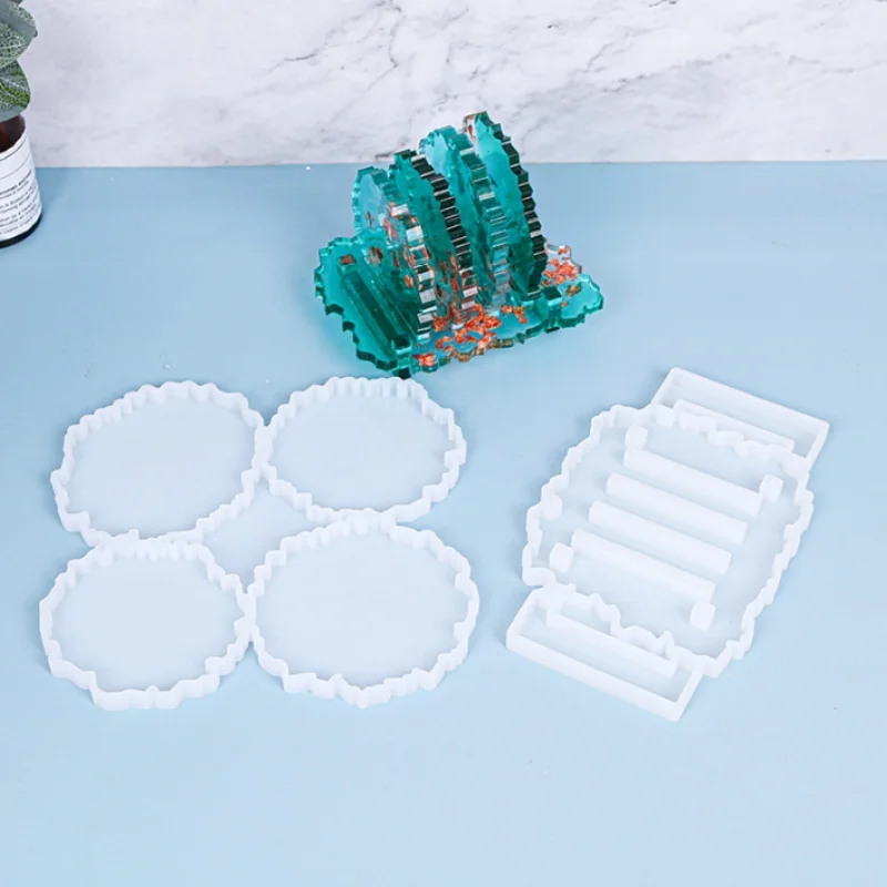 Plíseň silikon molds pro pryskyřice DIY tácek silikon pohár rohož vytváření molds nepravidelný kolo tácek mould tácek stánek molds pohár embellished