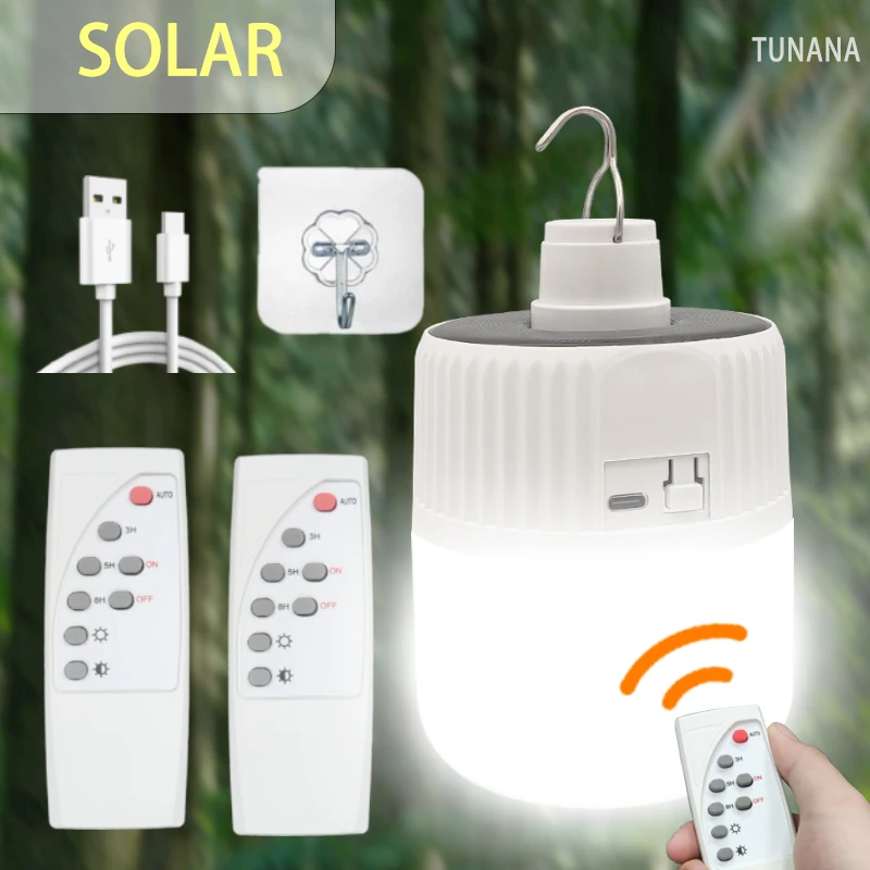 Outdoor Solar Lights Rechagable Remote Control  Ultral-long Battery Life Fishing Lamp Solar or Usb Charging  Solar Wall Lamps