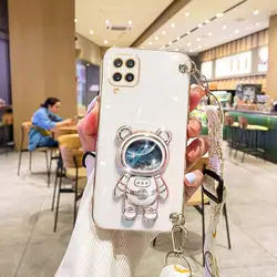 Crossbody Lanyard Plating Case with Silicone Holder Cover - M13 (LSXXGS White)