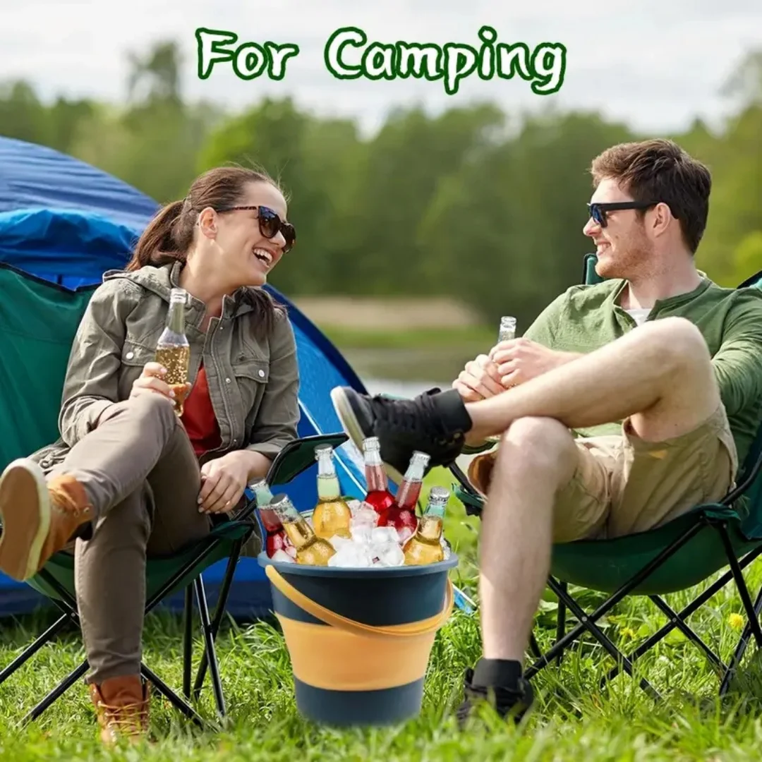 Multifunctional Collapsible Bucket for Fishing, Camping, Beach & Home Cleaning Durable Rubber, Space-Saving 1pc folding bucket