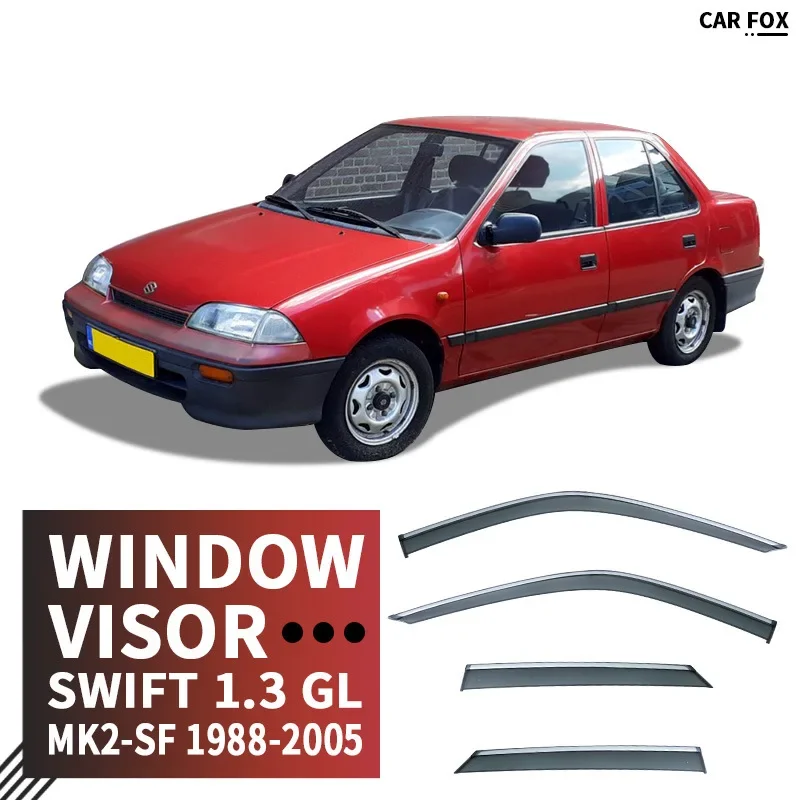 For SUZUKI Swift GL Accessories Window Visors Weathershields Wind Rain Guard Door Visor Vent Shades Ventvisor Bright Strip