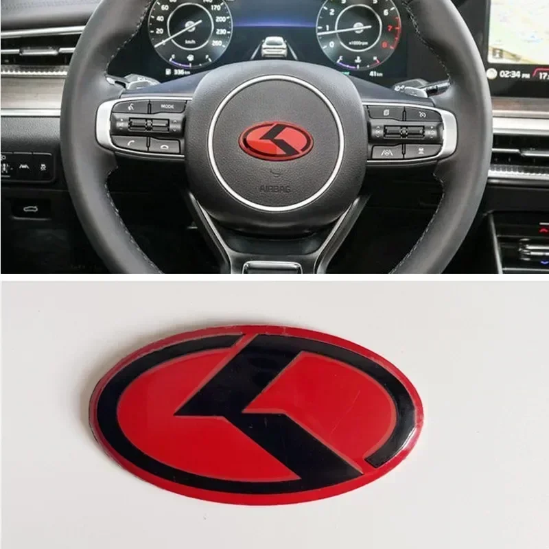3D 알루미늄 자동차 스티어링 휠 센터 엠블럼 배지 스티커 데칼 For KIA K2 K3 K5 KX5 GT Forte Rio Optima Sorento 액세서리