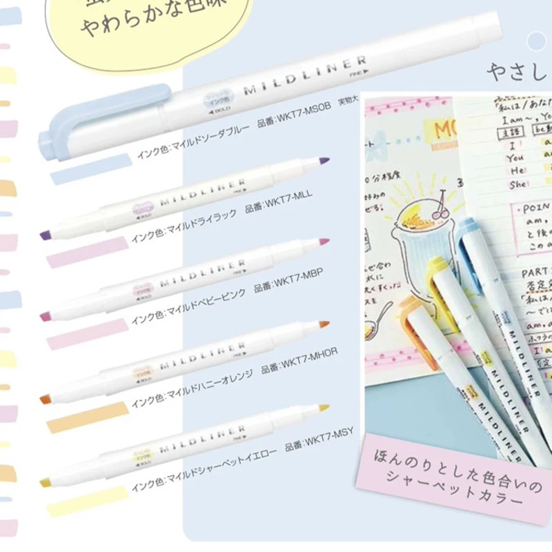 Highlighter Pen Creative 10 Colors Highlighter with 4mm Thick Pen Tip Bright Colors and Durable