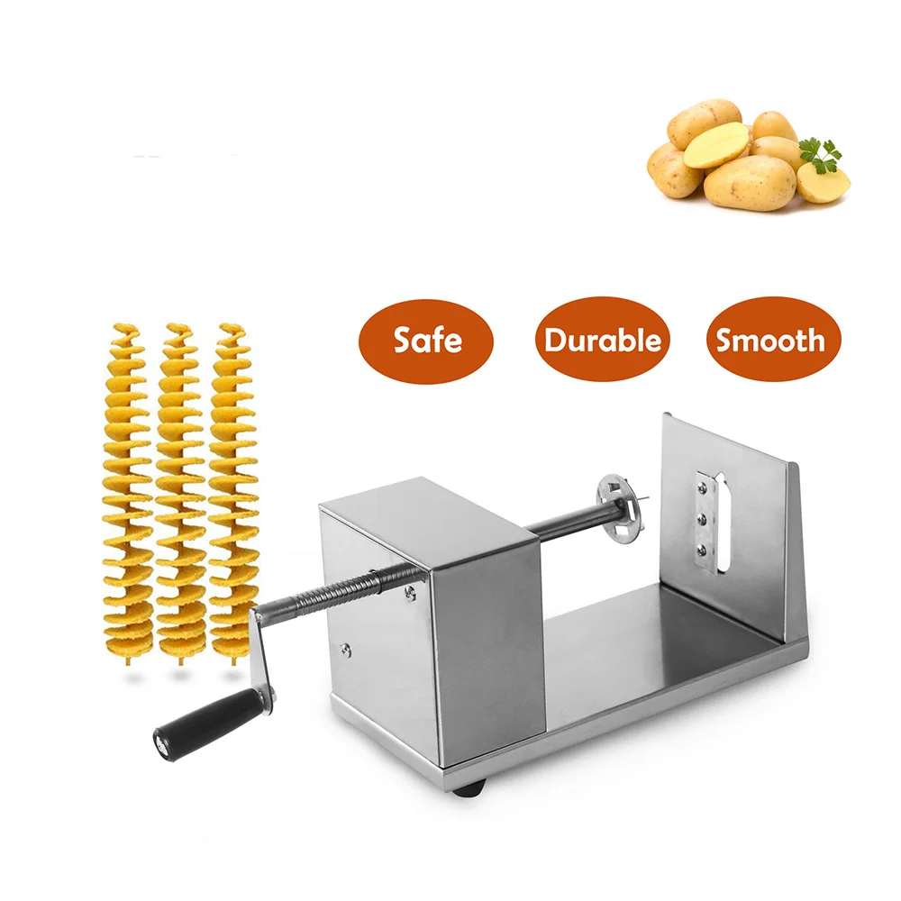 Manual potato tower machine commercial semi-automatic stretching stainless steel cyclone hand-cranked potato chip machine