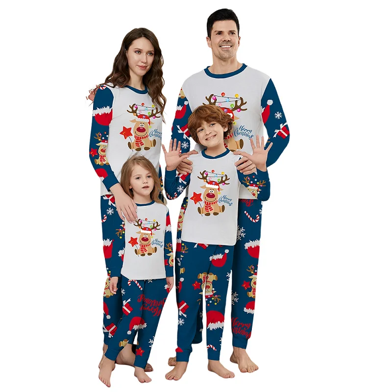 thumbnail image 2 of Pijamas familiares a juego de Navidad 2025, pijamas con estampado Merry Xmas Dear, conjunto de ropa para adultos y niños, mono de bebé + ropa para perros, 2 of 5