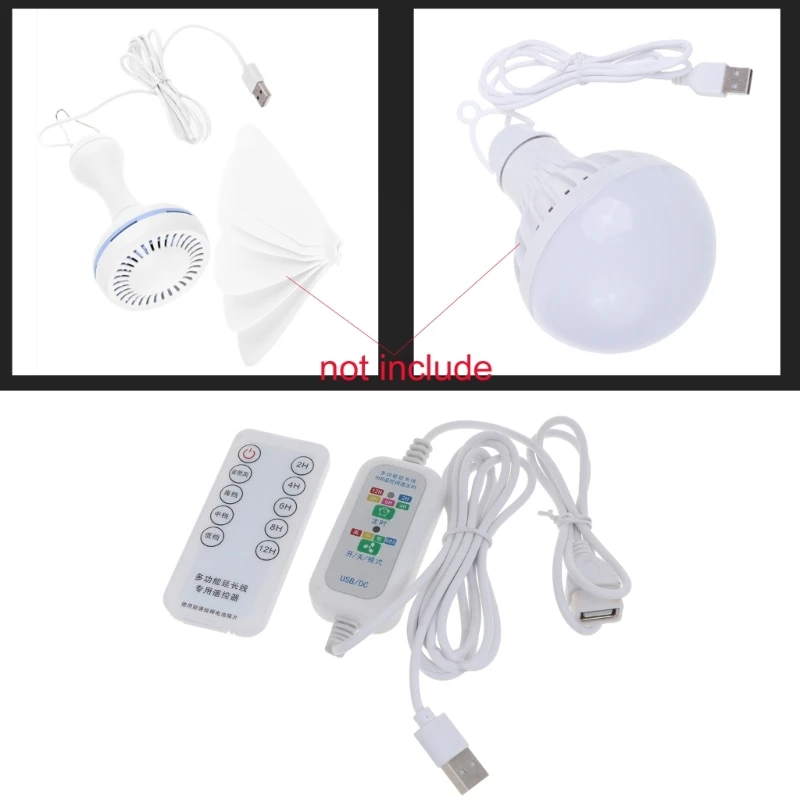 5V USB Extension Cable 4 Speed Adjustable Remote 2-12Hour Timing USB Powered LED Light Lamp Ceiling Fan usb extension cable