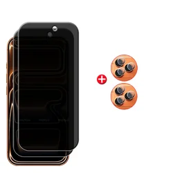 Ultimate 6 - in - 1 Privacy & Protection Tempered Glass Screen and Lens Protector, 9H HD Anti - Spy - iPhone 17 Pro (2 Glass and 2 Lens)