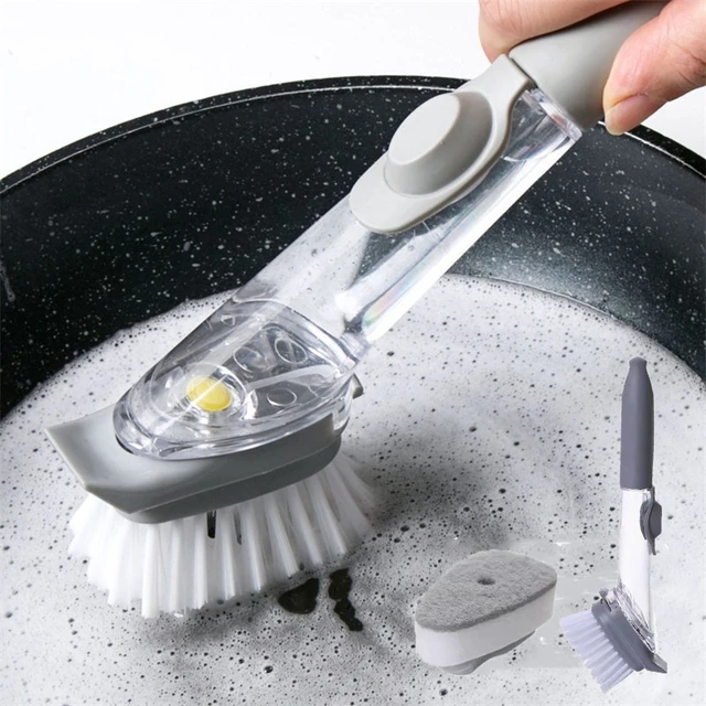 Kitchen Dish Scrubber Dishwashing Scrubber Sink Scrub Brush With Handle  Dishwasher Brush Home Cleaning Tools - AliExpress