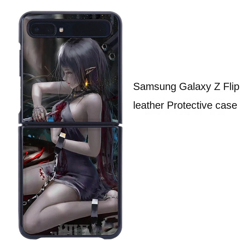 samsung z flip3 case PC + Leather Painted Mobile Phone Case Is Suitable for Samsung Galaxy Z Flip3 5g Z Flip3 Luxury Painted Mobile Phone Case galaxy z flip3 phone case