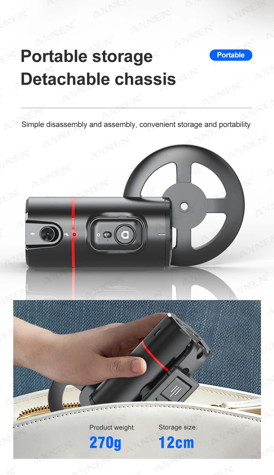 Axnen p02 360 graden smartphone gimbal met afstandsbediening_voghion.com