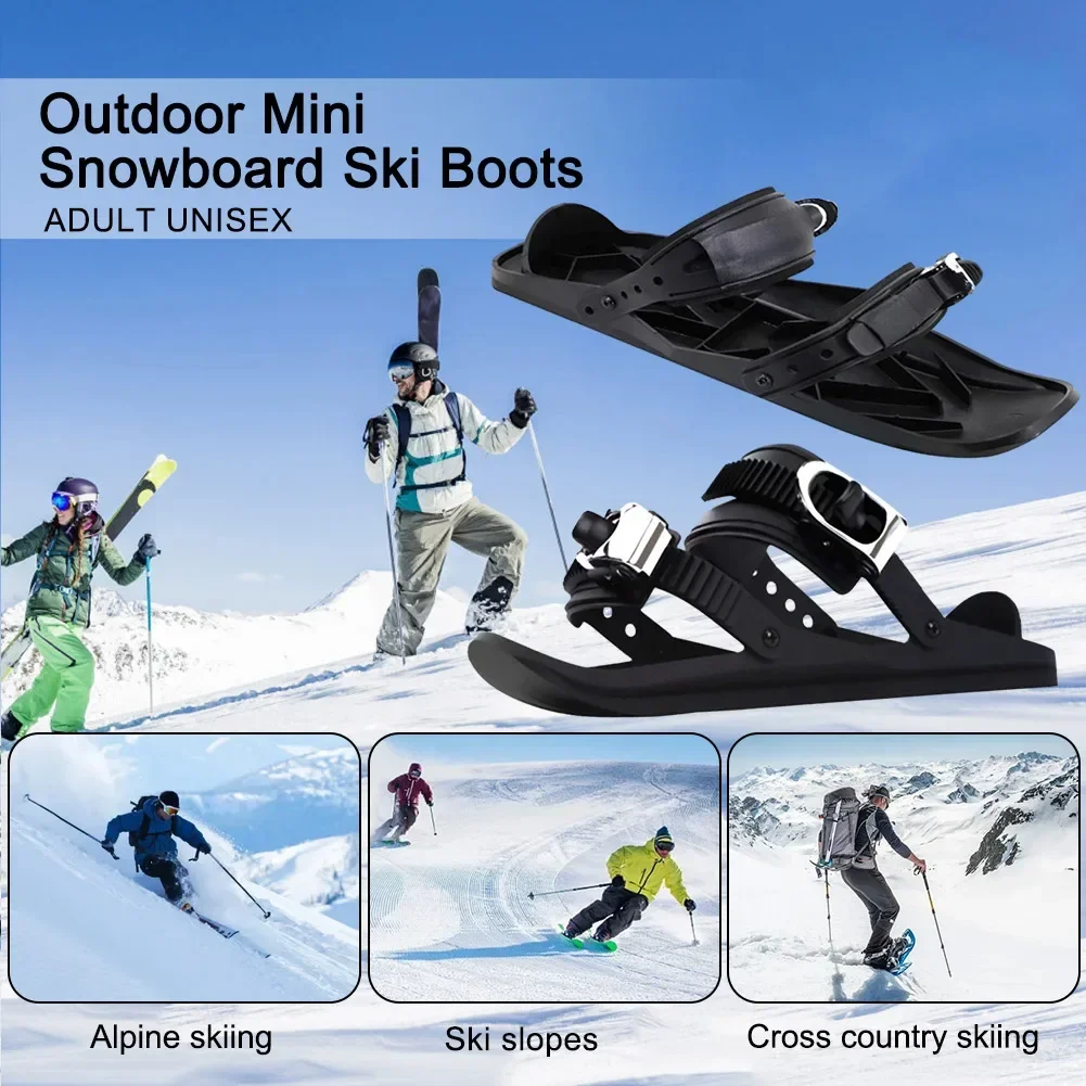 

Adults Mini Ski Skates for Snow The Short Skiboard Snowblades Adjustable Bindings Portable Skiing Shoes Snow Board Ski Shoes