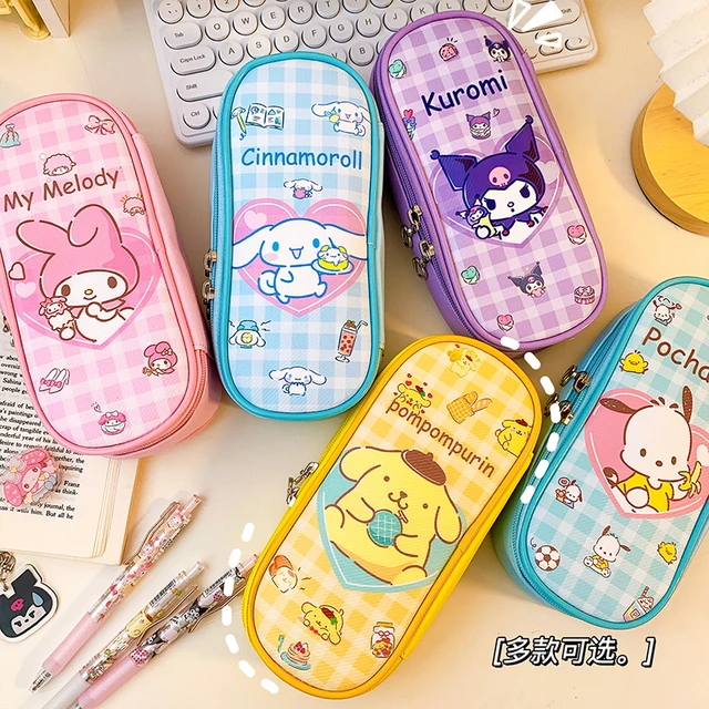 Kawaii Sanrio Hello Kitty Kuromi Cinnamoroll Pencil Case High Capacity  Student Stationery Storage School Supplies Girls Gifts - AliExpress