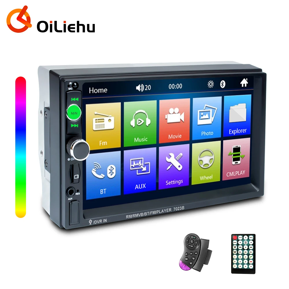 OiLiehu 2Din 7" Car Radio Apple Carplay Android Auto Stereo Receiver Touch Screen Bluetooth FM SD USB TF HD MP5 Player Autoradio android car video player Car Multimedia Players