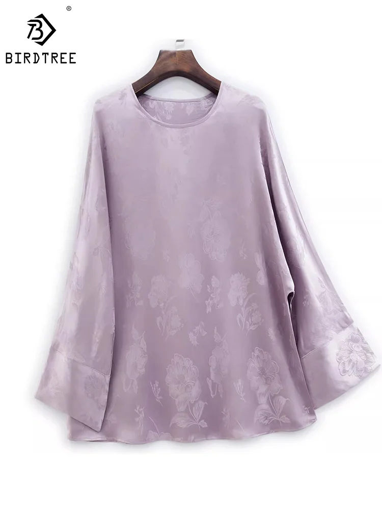 birdtree-22mm-mulberry-silk-elegant-large-t-shirt-women's-round-collar-loose-long-sleeve-fashion-tee-autumn-new-tops-t30370qm