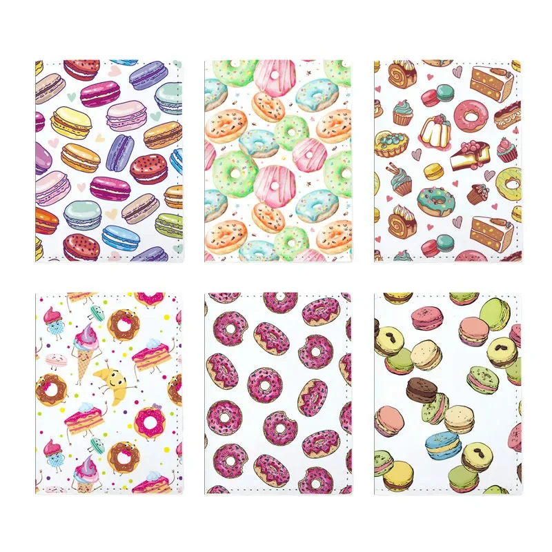 

Multifunctional Printed Travel Passport Holder PU Certificate Protective Cover Donut Card & ID Holders