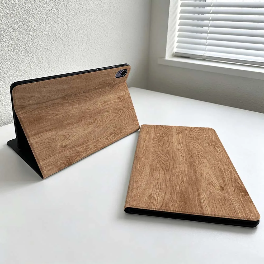 Luxurious Wood Grain Pattern Soft Tablet Case Cover
