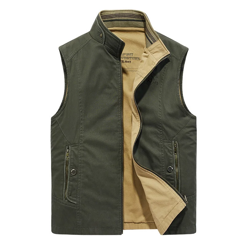 

Hunting Vest Jackets Man Multi-pocket Zip Work Men Clothing Men's Free Shipping Motorcyclist Tactical Military Sleeveless Spring