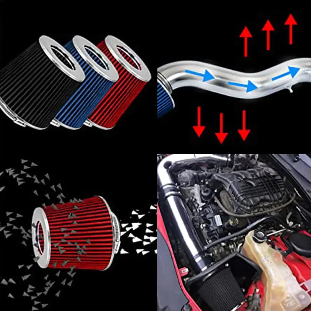 닛산 350Z 3.5L V6, 인피니티 FX35 G35 2003 2004 2005 2006용 3인치 흡기 파이프 냉각 공기 흡입구(필터 포함) 레드 블루