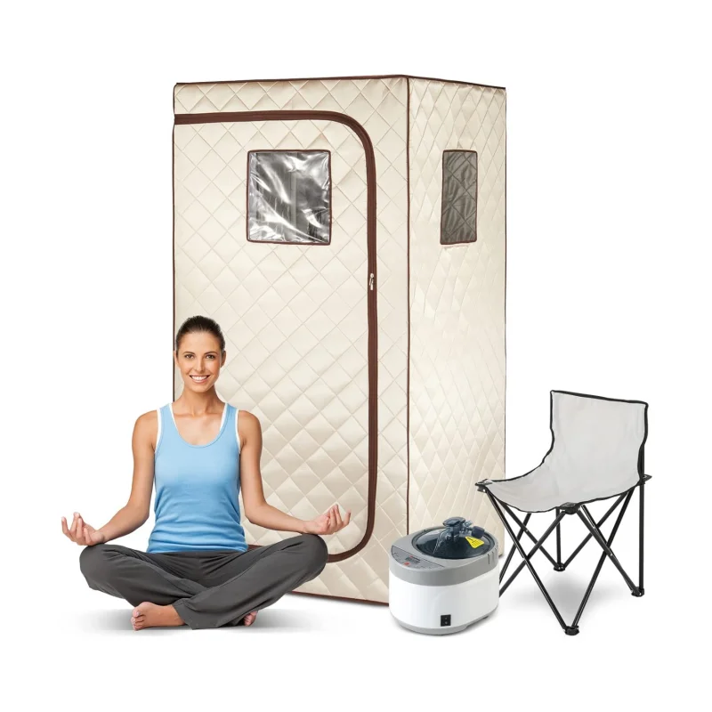 

Home SPA Full Body Steam Sauna Set 4L Large Steam Pot One Person Portable Sauna Spa with Time & Temperature Remote Control