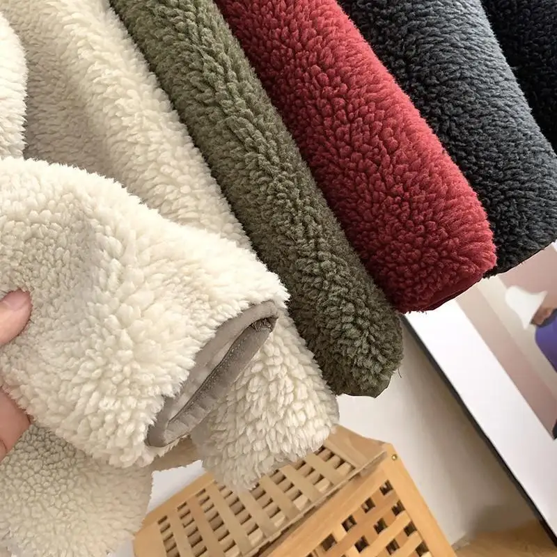 오토바이 재킷 싱글/커플 가을/겨울 신상 지퍼 루즈핏 방풍 포켓 스탠드 칼라 따뜻한 양털 코트 여성용