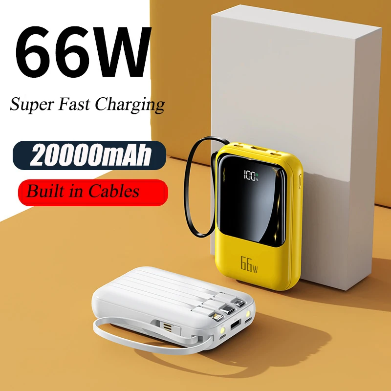 

20000mAh Mini Power Bank 66W Fast Charging External Battery Charger for iPhone 13 14 Samsung Huawei PD 20W Fast Charge Powerbank