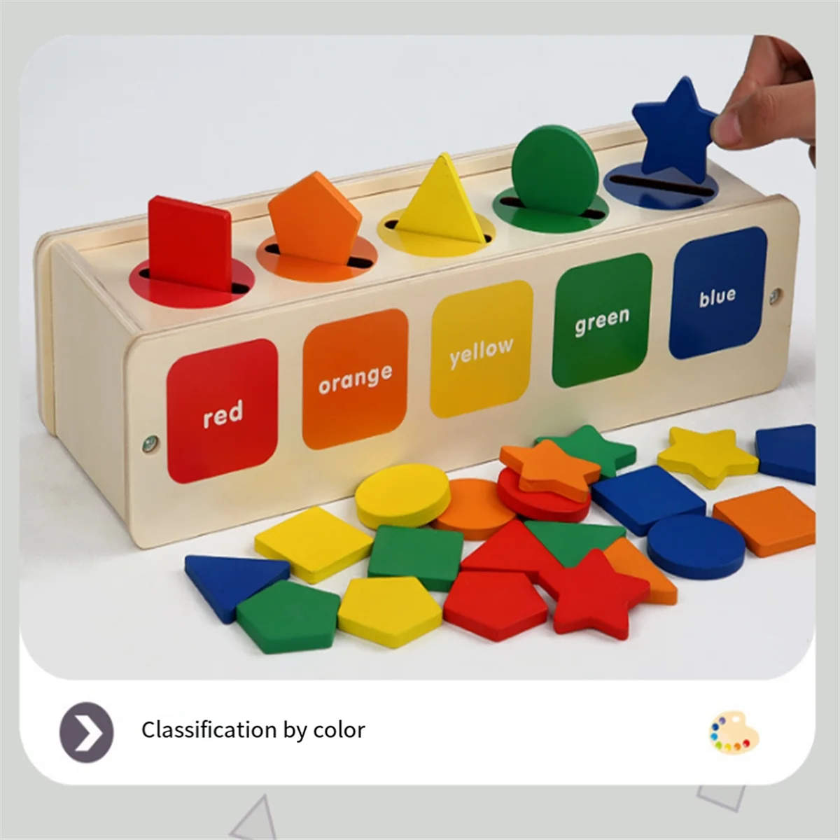 A72I Toys Color&Shape Sorting Learning Matching Box for Baby Toddlers 1-3 Year Old,B