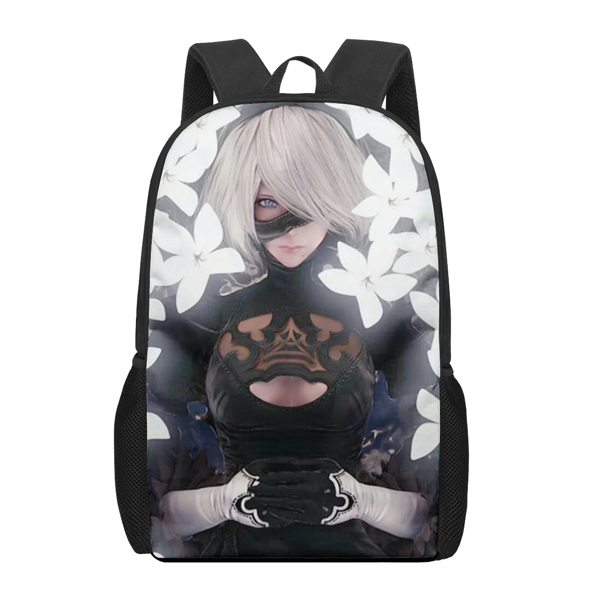 Nier Automata 2b two B mochilas escolares para niños, bolsa de libros impresa en 3D para hombres, mochila de 16 pulgadas para niños adolescentes, mochila de jardín de infantes, Moc