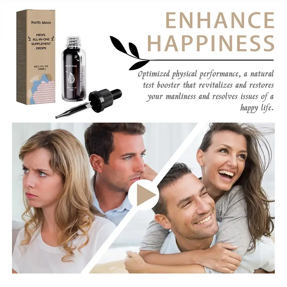 30ml Men's All-In-One Supplement Drops Strong Men Increase Boosting Stamina Sensitivity Essence Enhance Self-Confidence Sex O0H3