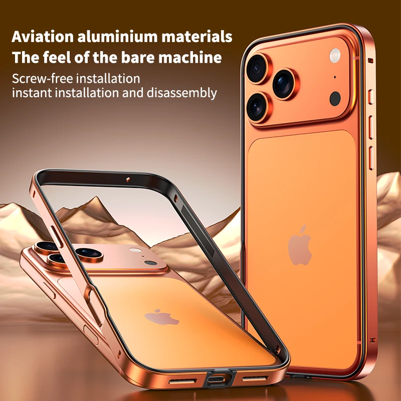 Luxury Metal Alloy Phone Frame Case - Bare Feel, Shockproof & Heat Dissipation Bumper