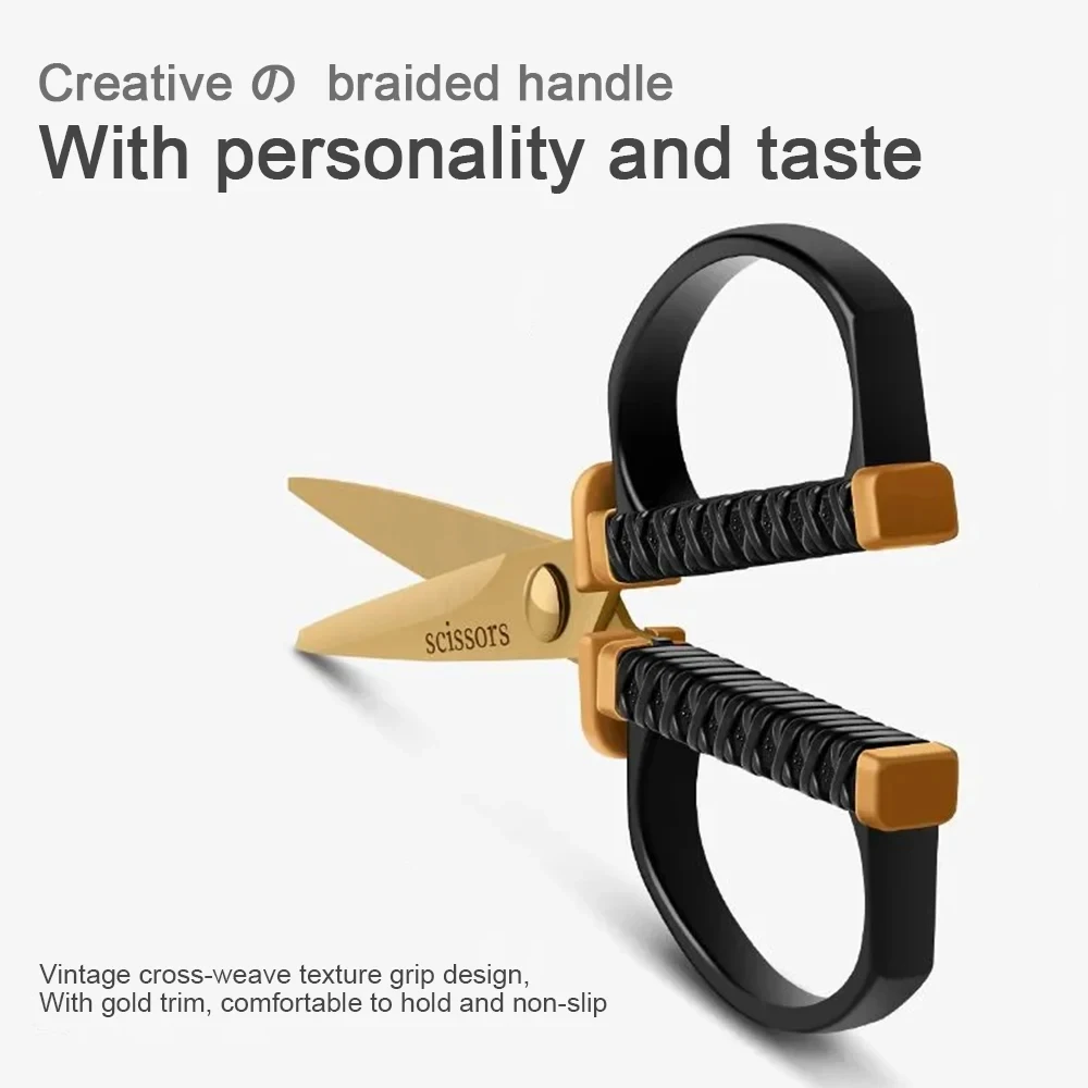 Stationery Scissors Soft Handle Scissors Portable Scissors Cutter 1Pc Vintage Craft Scissors Stainless Steel Round Head Safety Tailor Embroidery Scissors Fabric Cutter Sewing Handmade