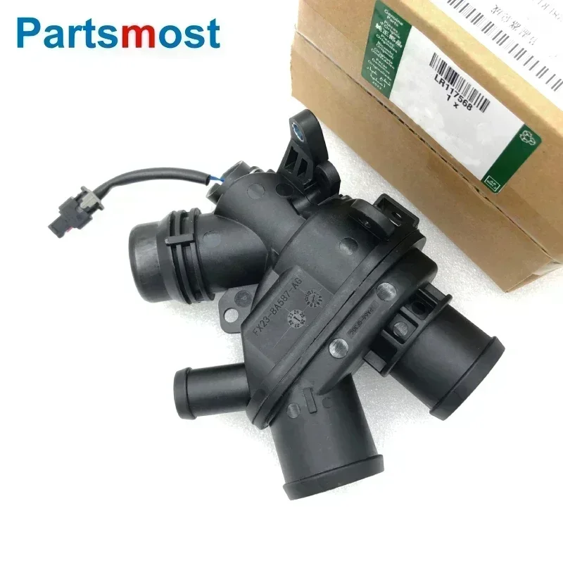 3.0 V6 Petrol Coolant Thermostat Housing w/ Sensor for Range Rover 13- RR Sport 14- New Discovery Velar LR062498 107288 LR117568 smart thermostat engine coolant thermostat