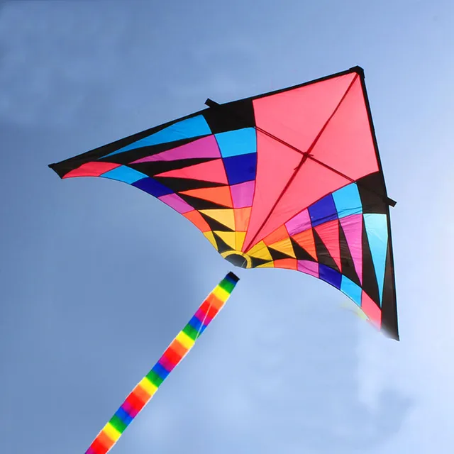 O envio gratuito de 300cm azul diamante pipa voando grande pipa macia ao ar  livre jogar 3d pipa windsocks caminhada no céu kites barra controle adultos  - AliExpress