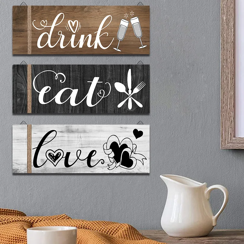 Kitchen Restaurant Wall Decoration Wooden Sign Festival Atmosphere House Number Pendant |