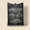 Car Illustration Blanket Warm Sofa Bed Blanket Bedroom Home Office Nap Cover Blanket Machine Washable Home Decoration 4