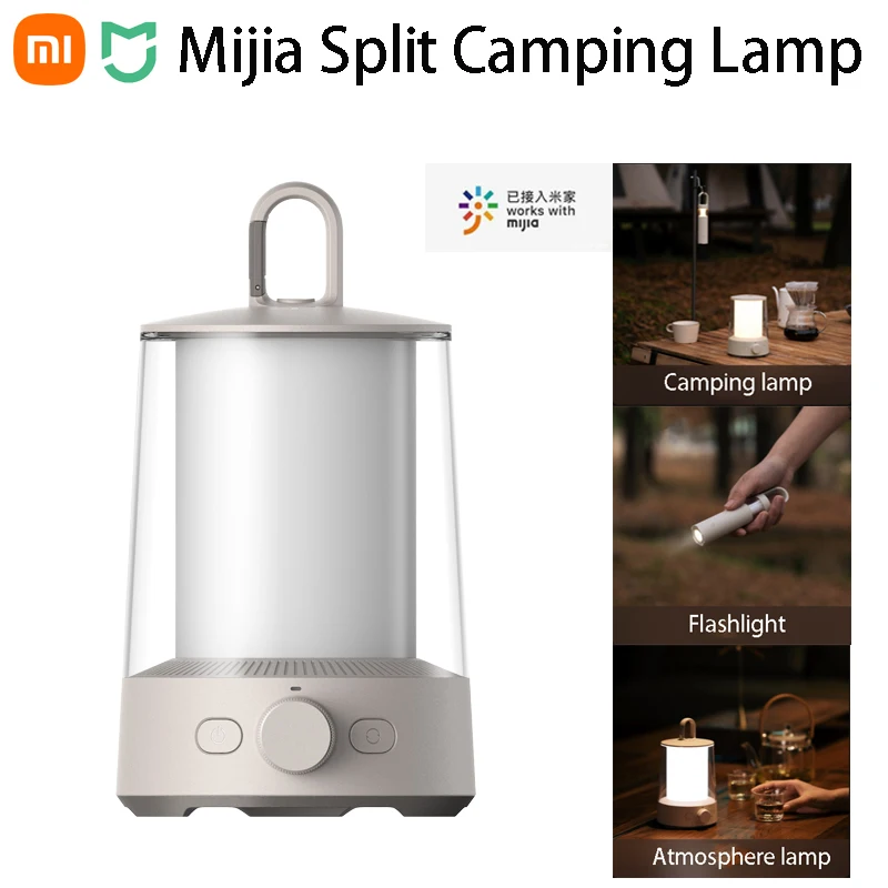 

Xiaomi Mijia Split Camping Lamp Bluetooth Control IP54 Waterproof 3 in1 Outdoor Camping Lamp Flashlight Colorful Atmosphere Lamp