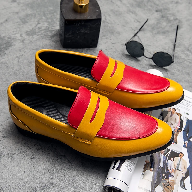 

Classic Brand Men's Genuine Leather Shoes Color Matching Fashionable Casual Shoes Men's Loafers Versatile Low Top Shoes