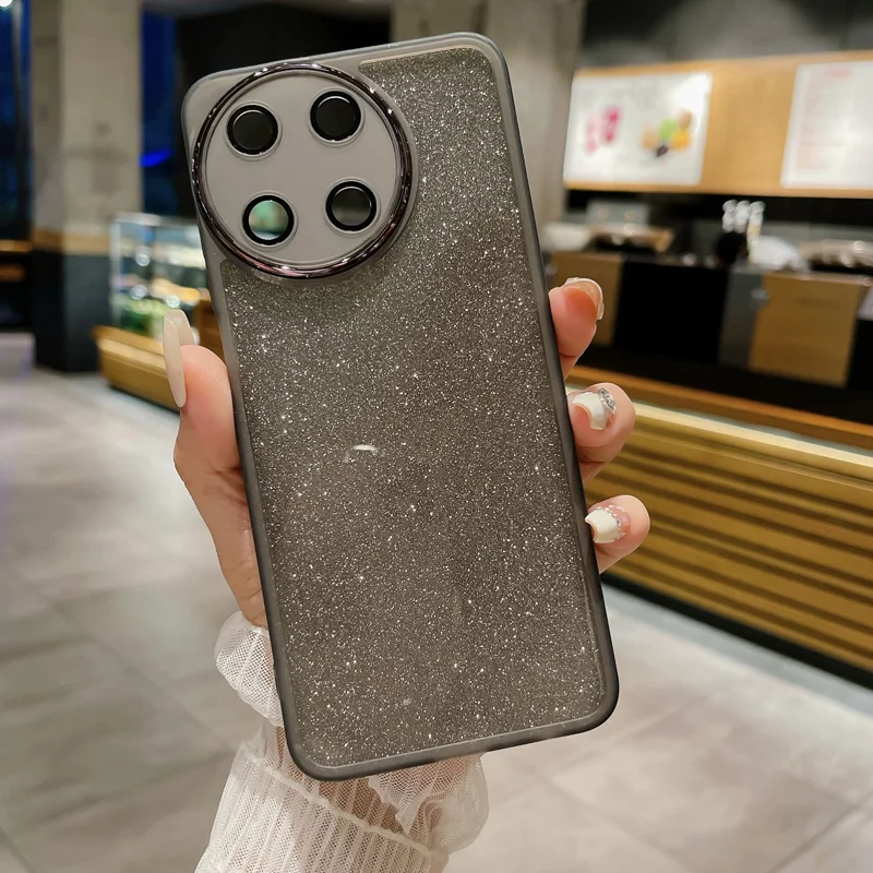 Glitter Electroplate Camera Ring Bumper Case For realme 11 Pro plus 5 5i 5S 6i Narzo 60 OPPO reno7 reno10 Silicone Soft_voghion.com