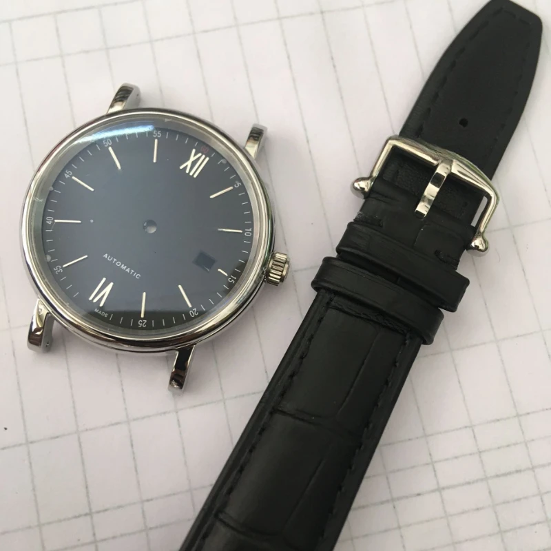 

Watch Accessories 40MM Steel Case and Leather Strap for IWC Submariner Fit ETA2824-2 2824-1 St2130 Movement Mechanical Watch MEN